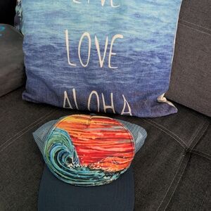 Men's Wave Graphic Trucker Hat - Blue/Navy